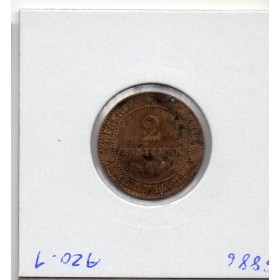 2 centimes Cérès 1884 A TTB+ tache