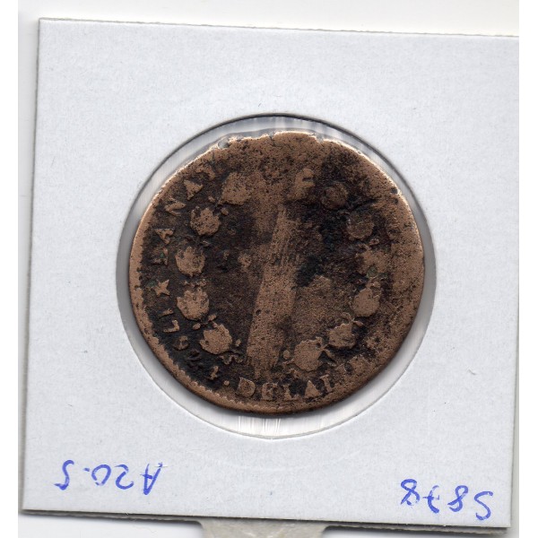 12 denier Constitution Louis XVI 1792 MA Marseille B