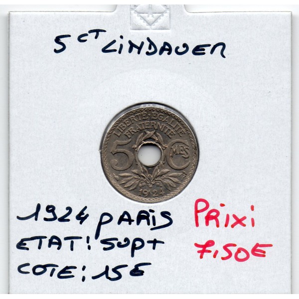 5 centimes Lindauer 1924 Paris Sup+