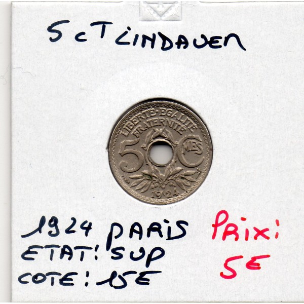 5 centimes Lindauer 1924 Paris Sup