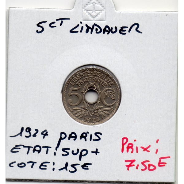 5 centimes Lindauer 1924 Paris Sup+