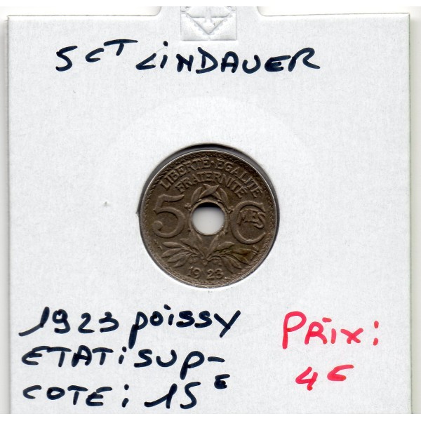 5 centimes Lindauer 1923 Poissy Sup-