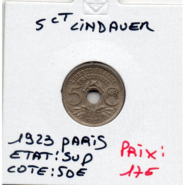 5 centimes Lindauer 1923 Paris Sup