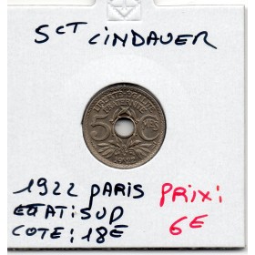 5 centimes Lindauer 1922 Paris Sup