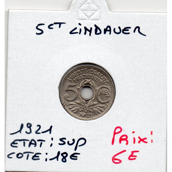 5 centimes Lindauer 1921 Sup