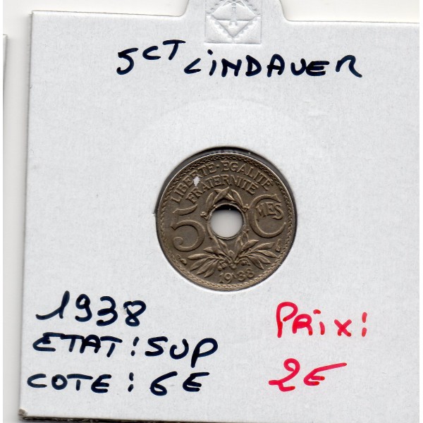 5 centimes Lindauer 1938 Sup