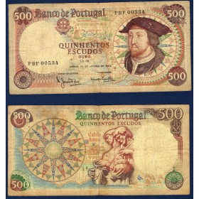 Portugal P.170a, B, Billet de 500 Escudos 1979 Jean II