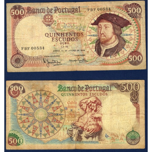 Portugal P.170a, B, Billet de 500 Escudos 1979 Jean II
