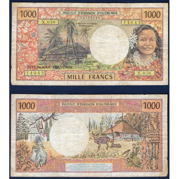 Polynésie Française P.2h, TB Billet de 1000 Francs 2003
