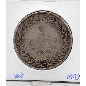 5 francs Louis Philippe sans I 1830 D tranche creux TB+