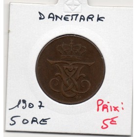 Danemark 5 ore 1907 Sup+, KM.806 Frederik VIII