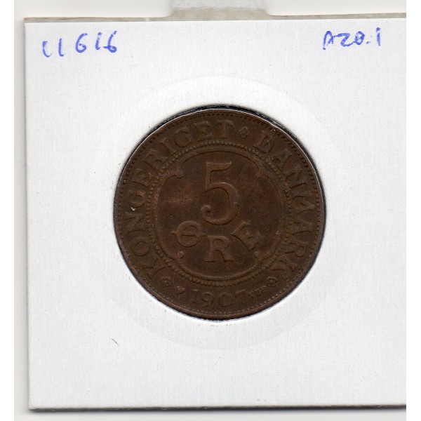 Danemark 5 ore 1907 Sup+, KM.806 Frederik VIII