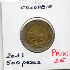 Colombie 500 pesos 2017 TTB, KM.298 Grenouille de verre