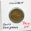 Colombie 500 pesos 2017 TTB, KM.298 Grenouille de verre