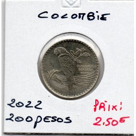 Colombie 200 pesos 2022 Spl, KM.297 Perroquet Ara Rouge