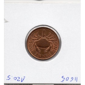 Guernesey 1 penny 1986 Spl, KM.40 Crabe