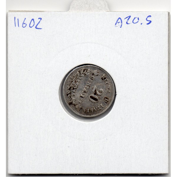 Italie 20 centesimi 1863 T BN TTB,  KM.13.2 Victor-Emmanuel II