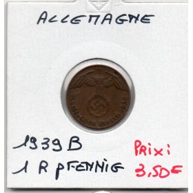 Allemagne 1 reichspfennig 1939 B Vienne, TTB KM.89 Swastika