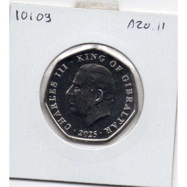 Gibraltar 50 Pence 2025, FDC, traineau de Noel