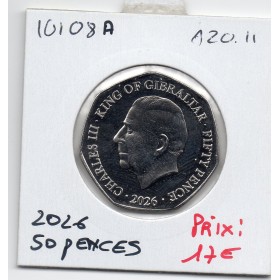 Gibraltar 50 Pence 2026, FDC, 100 ans naissance Elizabeth II
