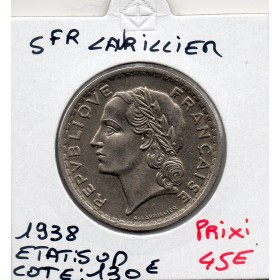 5 francs Lavrillier 1938 Sup