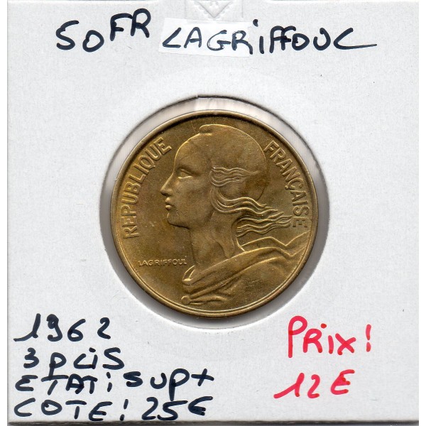 50 centimes Lagriffoul 1962 3 plis Sup+