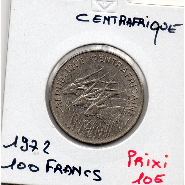 Centrafrique 100 francs 1972 Sup KM.6 antillopes