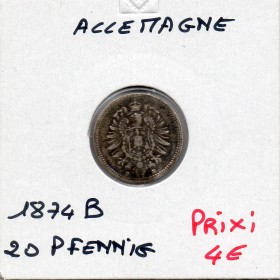 Allemagne 20 pfennig 1874 B, TB KM.5 Hanovre