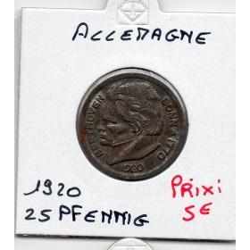 Kriegsgeld Bonn 25 pfennig 1920, Sup Beethoven