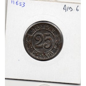 Kriegsgeld Bonn 25 pfennig 1920, Sup Beethoven