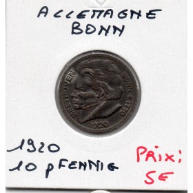 Kriegsgeld Bonn 10 pfennig 1920, Sup Beethoven