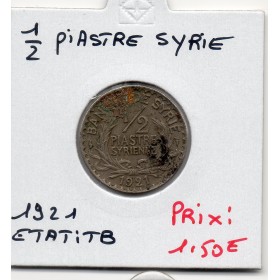 Syrie, 1/2 Piastre 1921 TB, Lec.4 protectorat