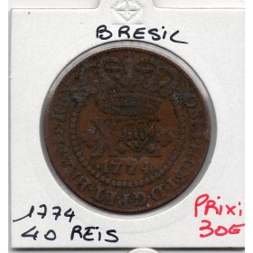 Brésil 40 reis 1774 TTB, KM.280 José 1er Contremarqué