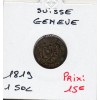 Suisse Canton Genève 1 Sol 1819 TTB+, KM.119