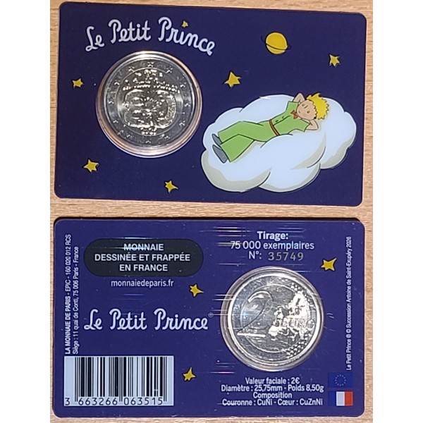 2 euro commémorative France 2026 Petit Prince Coin-card Nuage pièce de monnaie €