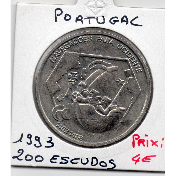 Portugal 200 escudos 1993 Spl, KM.659 Navigations vers l'Ouest