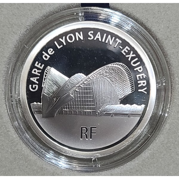 10 euros argent BE 2012 Gare de Lyon Saint-Exupéry pièces de monnaies de Paris