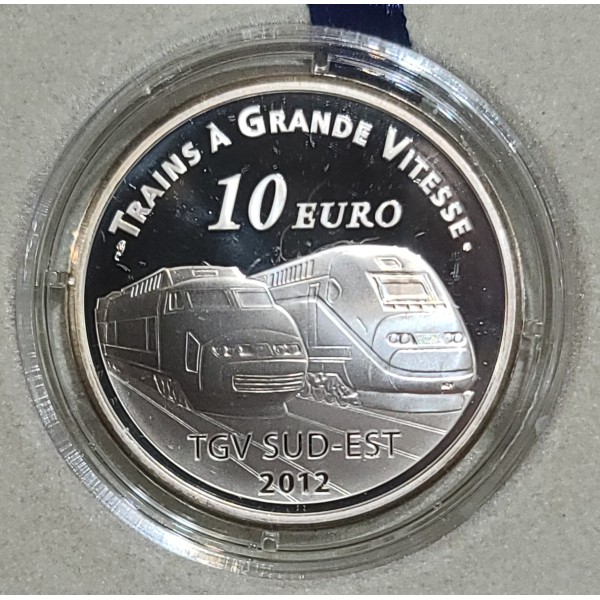 10 euros argent BE 2012 Gare de Lyon Saint-Exupéry pièces de monnaies de Paris