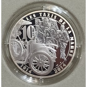10 euros argent BE 2014, Guerre, Taxis de la Marne pièces de monnaies de Paris