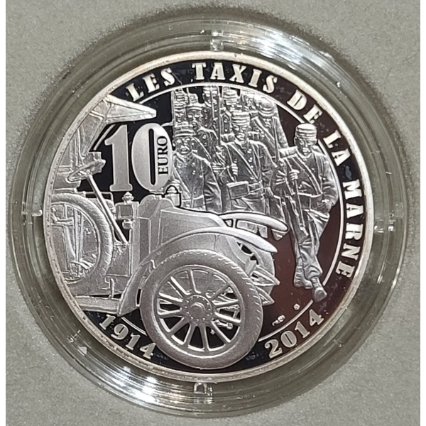 10 euros argent BE 2014, Guerre, Taxis de la Marne pièces de monnaies de Paris