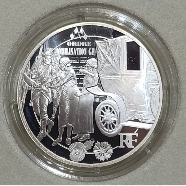 10 euros argent BE 2014, Guerre, Taxis de la Marne pièces de monnaies de Paris