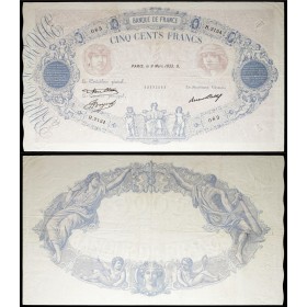 500 Francs Bleu et Rose, TTB- PMG 25, 9.3.1933 Billet de la banque de France