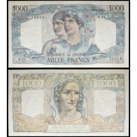1000 Francs Minerve et Hercule, Spl, 14.6.1945 Billet de la banque de France