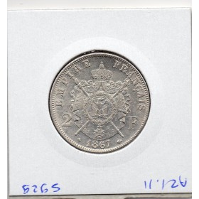 2 francs Napoléon III tête laurée 1867 A Paris Sup