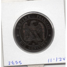10 centimes Napoléon III tête nue 1855 B Ancre Rouen Sup-