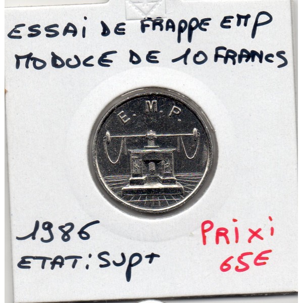 Essai de frappe au module de 10 francs 1986 GEM.194.6