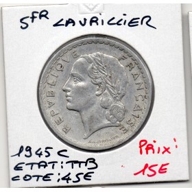 5 francs Lavrillier 1945 C Castelsarrasin TTB