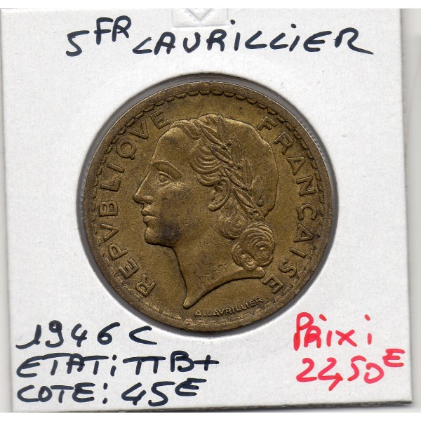 5 francs Lavrillier 1946 C Castelsarrasin TTB+