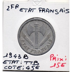 2 francs Francisque Bazor 1943 B Beaumont TTB