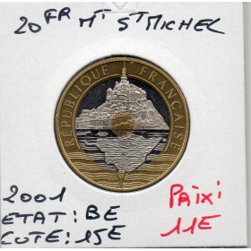 20 francs Mont St Michel 2001 BE FDC